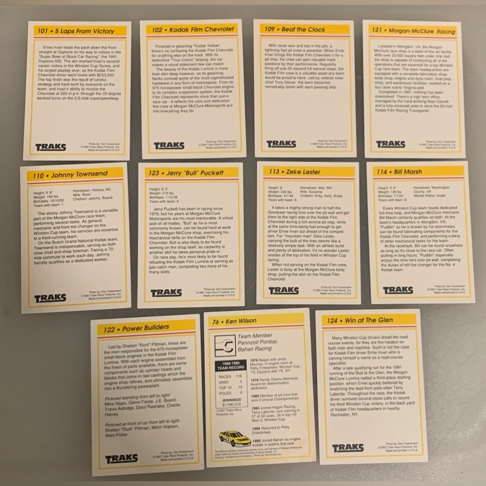Kodak Racing Trading Cards - Yellow Set - Picture 4 of 4